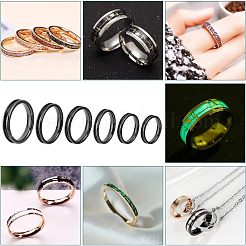 18pcs 6 Style 304 Stainless Steel Grooved Finger Ring Settings&nbsp;STAS-UN0040-58
