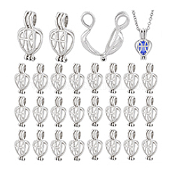 30Pcs Alloy Hollow Teardrop Bead Cage Pendants&nbsp;KK-PH0014-16