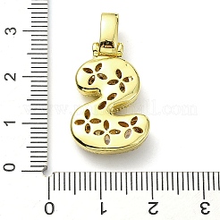 Brass Micro Pave Clear Cubic Zirconia Pendants&nbsp;X-KK-M279-01G-S