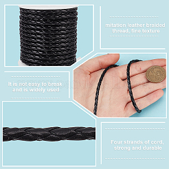 4-Ply Round Imitation Leather Braided Cord&nbsp;LC-WH0003-10A