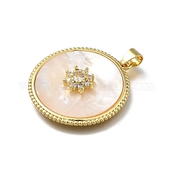 Brass Micro Pave Cubic Zirconia Pendants&nbsp;KK-C090-06C-G
