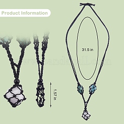 Adjustable Braided Nylon Cord and Waxed Cotton Thread Cords Macrame Pouch Necklace Making&nbsp;NJEW-SW00019-03