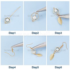 DIY Leaf & Pearl Dangle Earring Making Kits&nbsp;DIY-SC0016-50