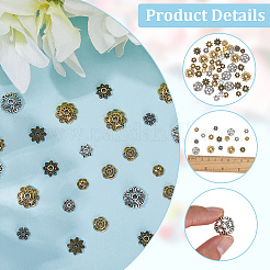 360Pcs 12 Styles Tibetan Style Alloy Bead Caps&nbsp;TIBE-SC0002-37