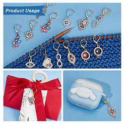 Evil Eye Theme Stitch Markers&nbsp;HJEW-AB00203