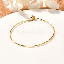 Screw End Ball 304 Stainless Steel Wire Bangle&nbsp;BJEW-F435-01G
