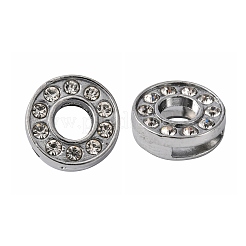 Alloy Initial Slide Charms with Grade A Rhinestones&nbsp;ALRI-R032-O-FF