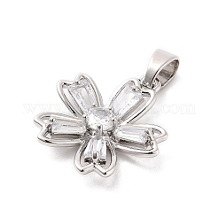 Rack Plating Brass Micro Pave Cubic Zirconia Pendants&nbsp;KK-M082-04A-P