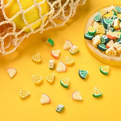 100Pcs 4 Colors Orange Shape Handmade Polymer Clay Beads&nbsp;CLAY-CJ0001-63