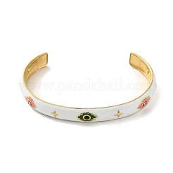 Adjustable 304 Stainlee Steel Enamel Open Cuff Bangles&nbsp;BJEW-Z063-02G