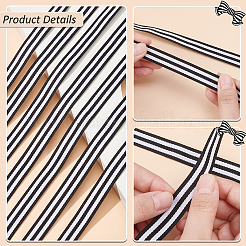 50 Yards Polyester Stripe Ribbons&nbsp;SRIB-WH0011-157B