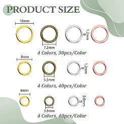 440Pcs 3 Colors Alloy Soldered Closed Jump Rings&nbsp;KK-PH0015-66