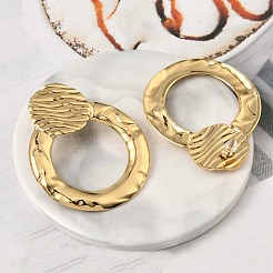304 Stainless Steel Ring Stud Earrings&nbsp;EJEW-K268-63G