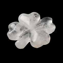 Natural Quartz Crystal Carved Clover Figurines Statues for Home Office Tabletop Feng Shui Ornament&nbsp;DJEW-G044-01E