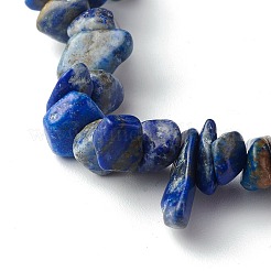 Natural Lapis Lazuli Chip Bead Stretch Bracelets for Children&nbsp;BJEW-JB06388-04