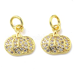 Rack Plating Brass Micro Pave Clear Cubic Zirconia Charms&nbsp;KK-D036-20G