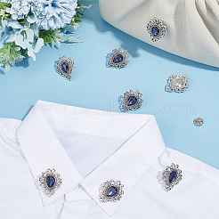 8Pcs Teardrop Zinc Alloy & Glass Lapel Pin Backs for Clothes&nbsp;JEWB-PH0001-90A