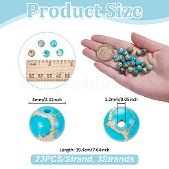 3 Strands Dyed Natural Regalite/Imperial Jasper/Sea Sediment Jasper Beads Strands&nbsp;G-UN0001-35