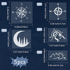 5 Sheets 5 Styles PVC Waterproof Stickers&nbsp;DIY-GF0006-27