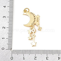 Brass Micro Pave Clear Cubic Zirconia Pendants&nbsp;KK-F919-37B-G