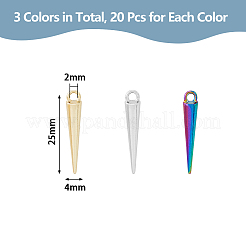 60Pcs 3 Colors Alloy Pendants&nbsp;PALLOY-DC0001-01-NR