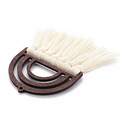 Polycotton(Polyester Cotton) Tassel Big Pendants&nbsp;X-FIND-T052-14D