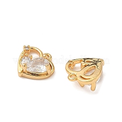 Brass Micro Pave Clear Cubic Zirconia Charms&nbsp;KK-B160-29G