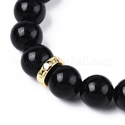 Natural Gold Obsidian & Limestine & Obsidian & Black Agate & Brass Mobile Phone Straps&nbsp;HJEW-N003-02