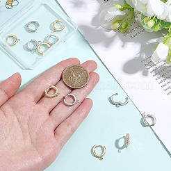 16Pcs 2 Colors Brass Huggie Hoop Earring Findings&nbsp;KK-BBC0027-47