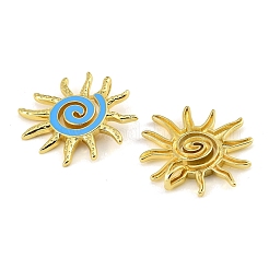 Brass with Sky Blue Enamel Pendants&nbsp;KK-CBA9175-30G