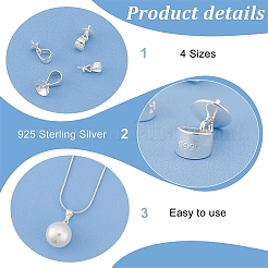 16Pcs 4 Styles 925 Sterling Silver Cup Pearl Bail Pin Pendants&nbsp;FIND-PH0021-78