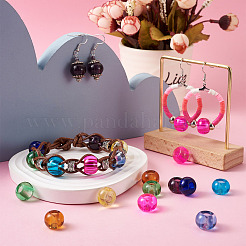 100Pcs 10 Colors Transparent Glass European Beads&nbsp;GLAA-CD0001-12