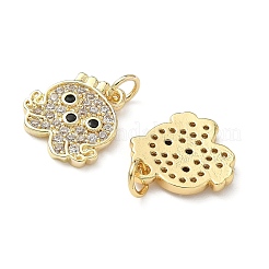 Brass Micro Pave Cubic Zirconia Charms&nbsp;KK-L243-06G-02