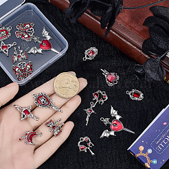 20Pcs 10 Styles Gothic Alloy Enamel Pendants&nbsp;FIND-SC0021-76