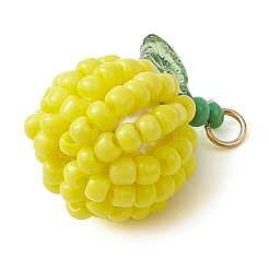 5Pcs 5 Colors Handmade Seed Beads Pendants&nbsp;PALLOY-TA00159