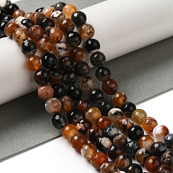 Dyed & Heated Natural Fire Crackle Agate Beads Strands&nbsp;G-P539-B01-04