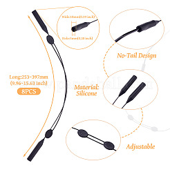 8Pcs No Tail Adjustable Silicone Eyeglasses Strap Holder&nbsp;AJEW-TA0001-58