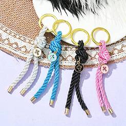 Nylon Knot & Alloy Enamel Keychain&nbsp;KEYC-JKC00567