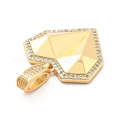 Rack Plating Brass with Cubic Zirconia Pendants&nbsp;KK-Q017-05B-G