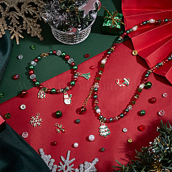Christmas Theme DIY Beads & Pendant Jewelry Making Findings Kit&nbsp;DIY-PH0022-39