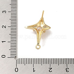 Brass with Clear Cubic Zirconia Stud Earring Findings&nbsp;KK-G499-01G