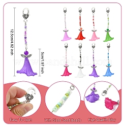4Pcs Angel Acrylic & Glass Pendant Decorations&nbsp;HJEW-YW00060-01