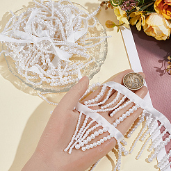 2 Yards Plastic Imitation Pearl & Polyester Beaded Trim Garland Strand&nbsp;OCOR-CY0004-08