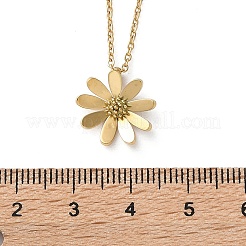 304 Stainless Steel Flower Pendant Necklaces for Women&nbsp;NJEW-A045-16G