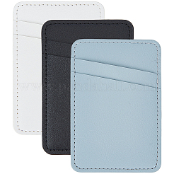3Pcs 3 COlors Self-Adhesive PU Leather ID Card Holder&nbsp;AJEW-CN0007-51