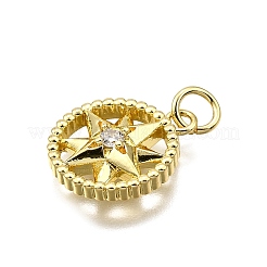 Brass Micro Pave Cubic Zirconia Pendants&nbsp;KK-Z100-13G
