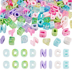 100Pcs 2 Styles UV Plating Rainbow Iridescent Acrylic Beads&nbsp;OACR-TA0004-59