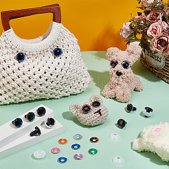48Pcs 8 Colors Half Round Plastic Doll Craft Eyes&nbsp;DIY-PH0029-13A