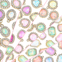 10Pcs UV Plating Alloy with Mixed Color Glass Rhinestone Pendants&nbsp;FIND-YW0009-03A