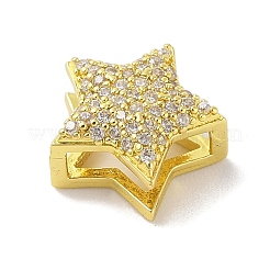 Rack Plating Brass Clear Cubic Zirconia Beads&nbsp;KK-S380-23G